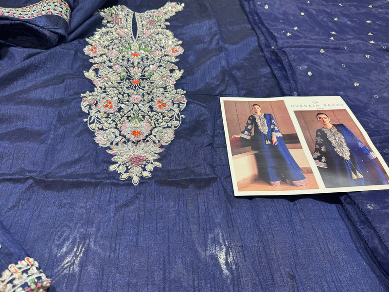 Hussain Rehar blue handmade wedding edition