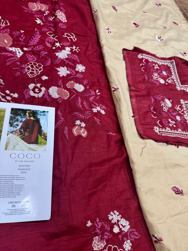 Coco by Zara shahjahan red winter collection