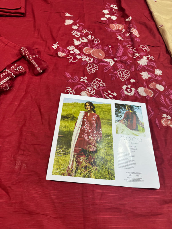 Coco by Zara shahjahan red winter collection