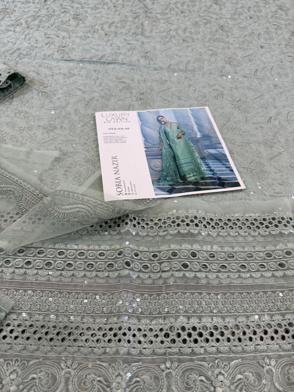 Sobia nazir mint green lawn 2026