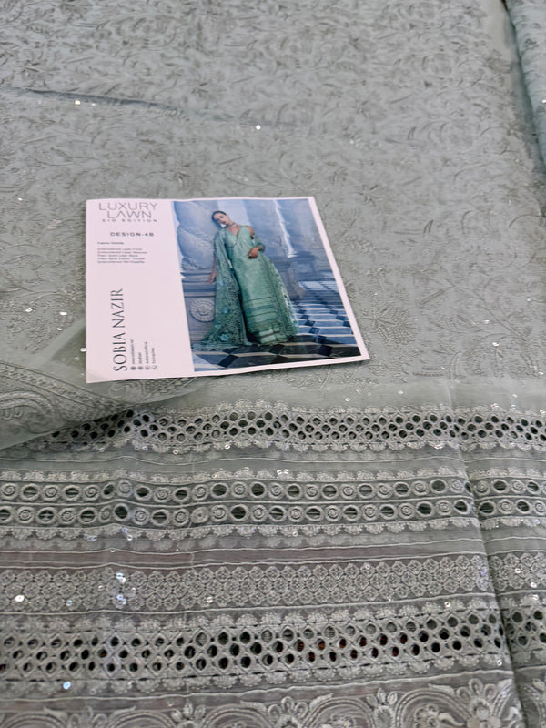 Sobia nazir mint green lawn 2026