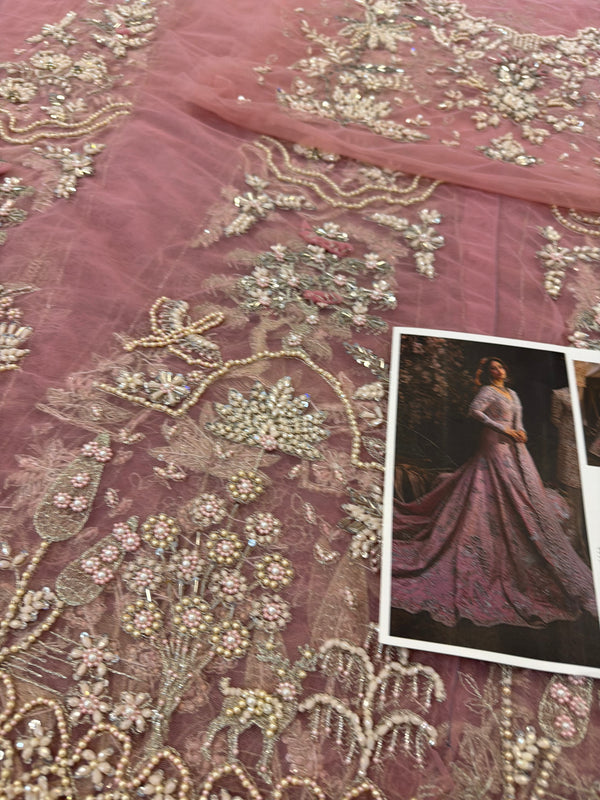 Maria B pink 16 panelled wedding edition