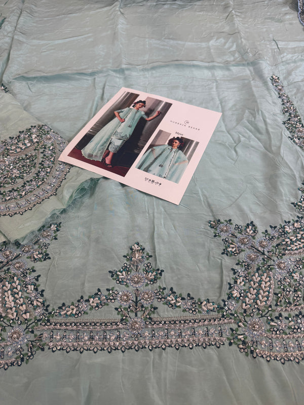Hussain rehar sea green wedding edition