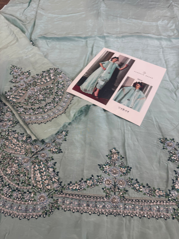 Hussain rehar sea green wedding edition