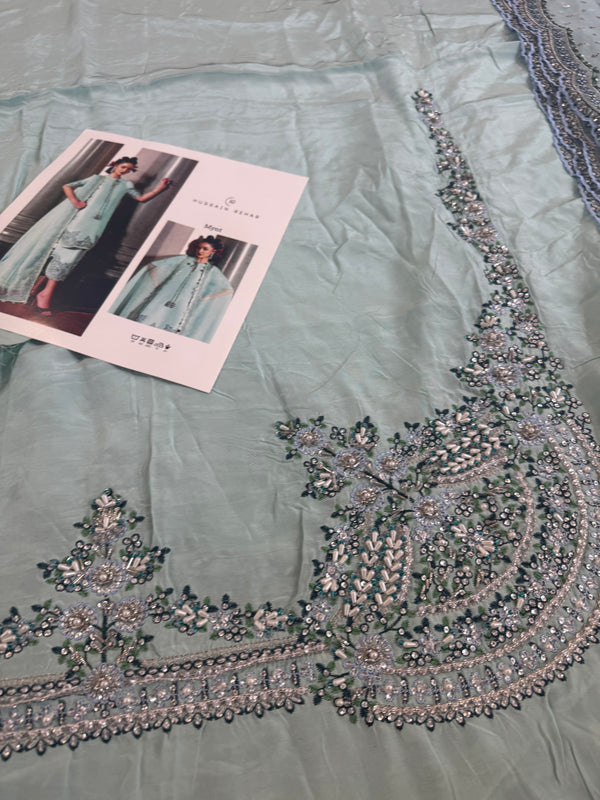 Hussain rehar sea green wedding edition