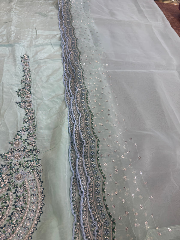 Hussain rehar sea green wedding edition