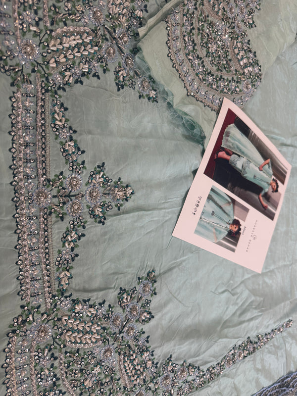 Hussain rehar sea green wedding edition