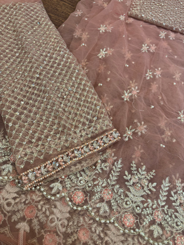 Maria b coture pink saree wedding edition