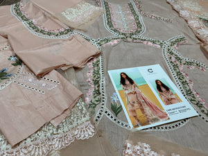 saira shakira peach lawn 2024