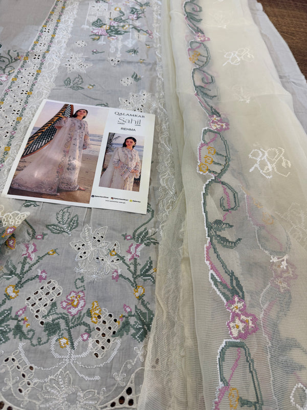 Qalamqar ivory multi lawn 2026