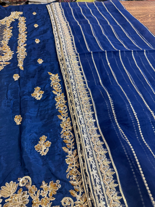 Waqar Asgar blue bridal chiffon collection