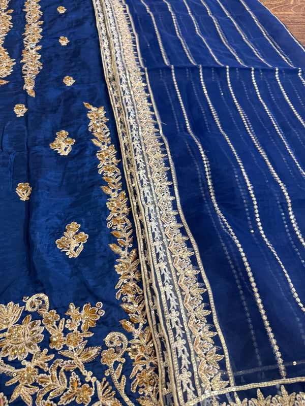 Waqar Asgar blue bridal chiffon collection