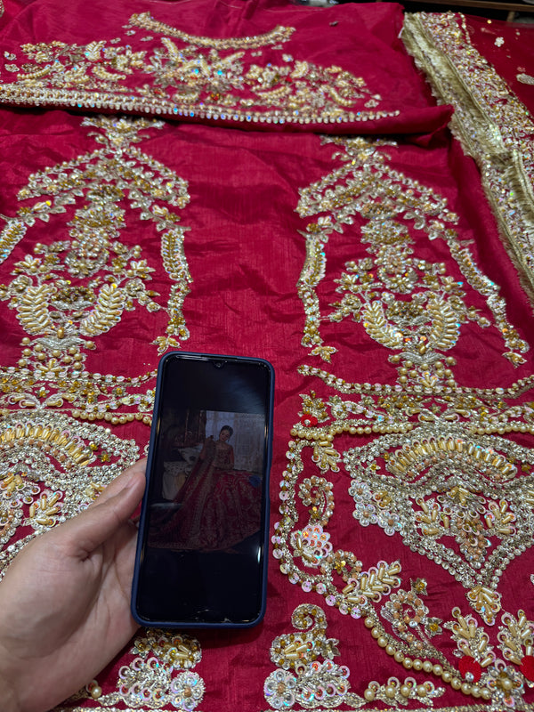 Faiza saqlain  red bridal wedding edition