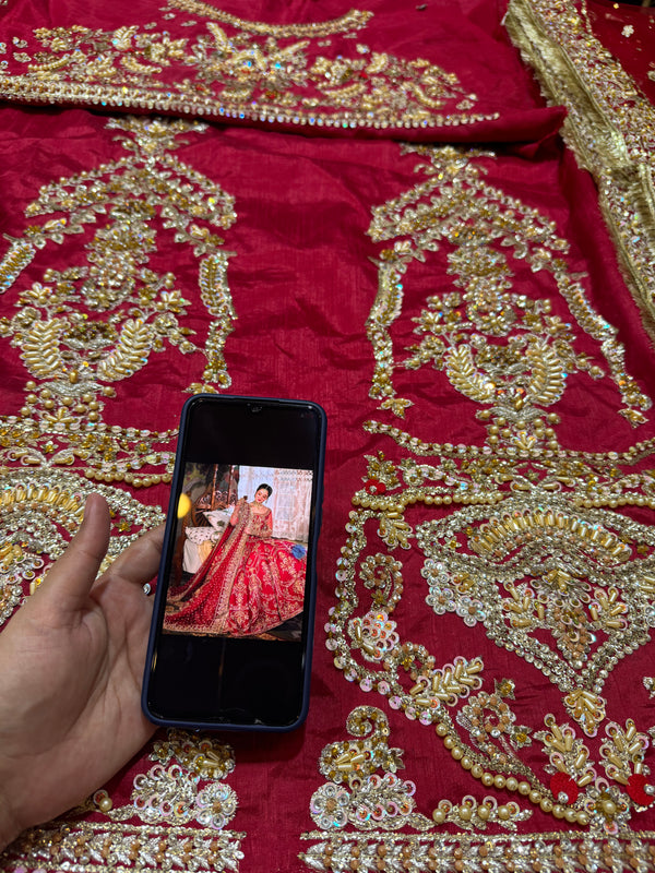 Faiza saqlain  red bridal wedding edition