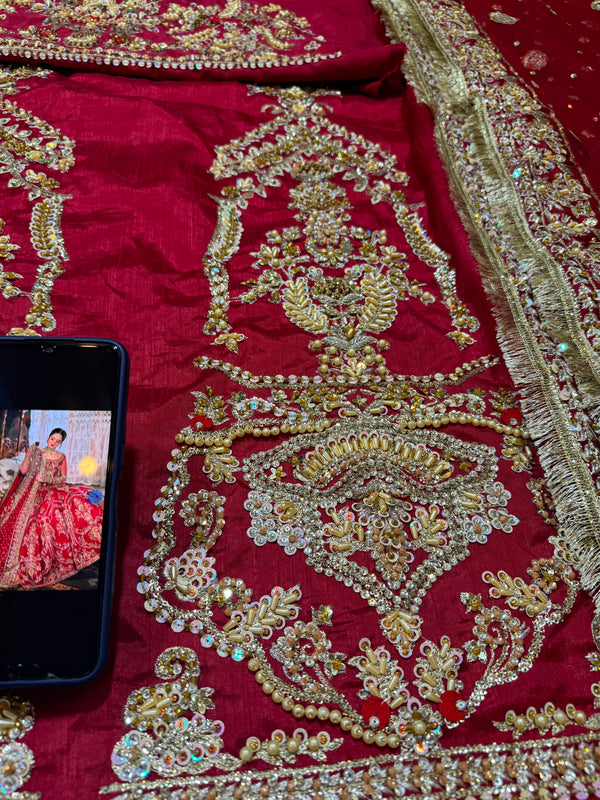 Faiza saqlain  red bridal wedding edition