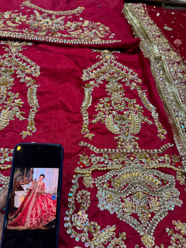 Faiza saqlain  red bridal wedding edition