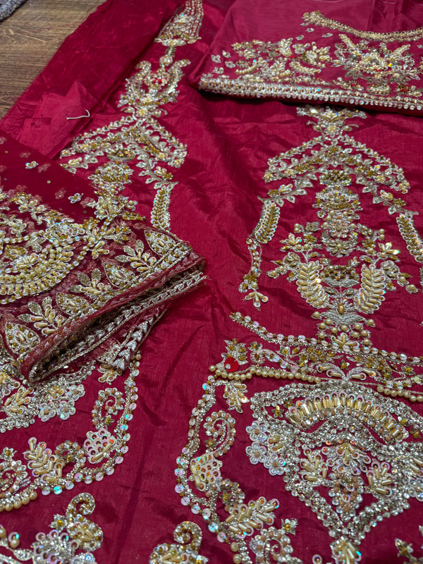 Faiza saqlain  red bridal wedding edition