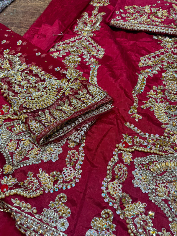 Faiza saqlain  red bridal wedding edition