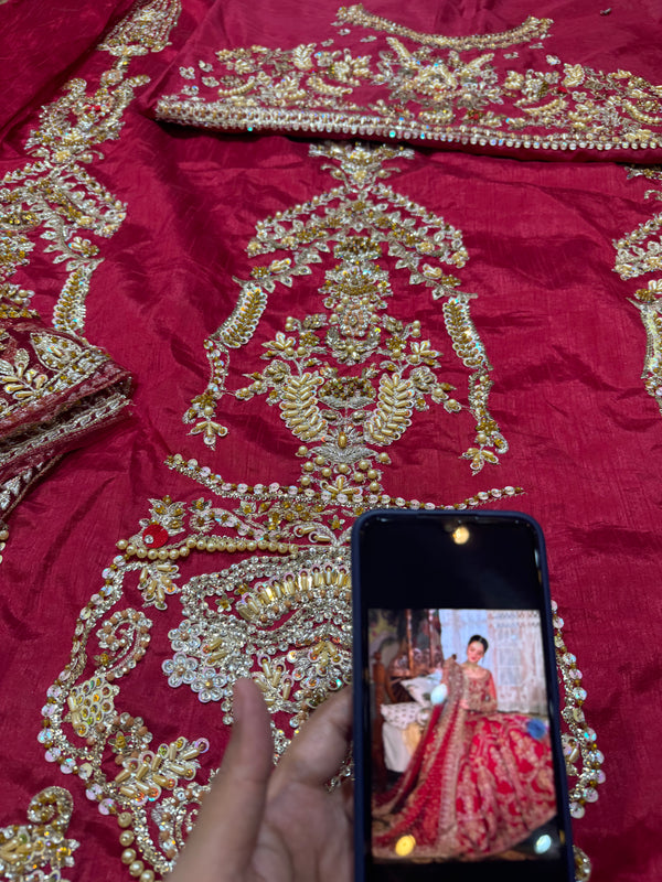 Faiza saqlain  red bridal wedding edition