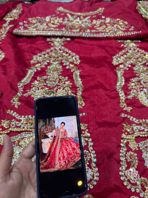 Faiza saqlain  red bridal wedding edition