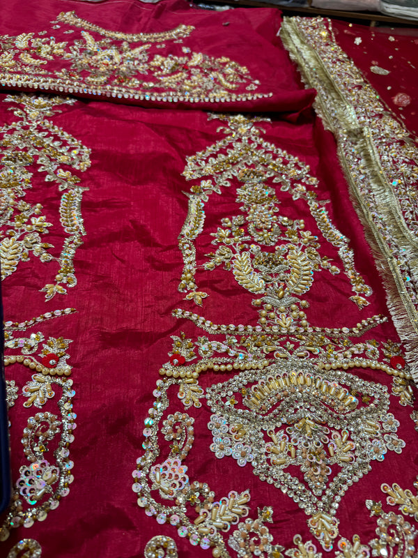 Faiza saqlain  red bridal wedding edition