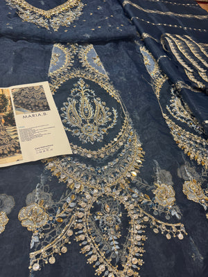 Maria b grey blue wedding edition