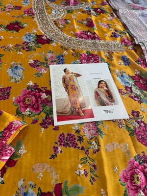 Hussain rehar yellow multi wedding edition
