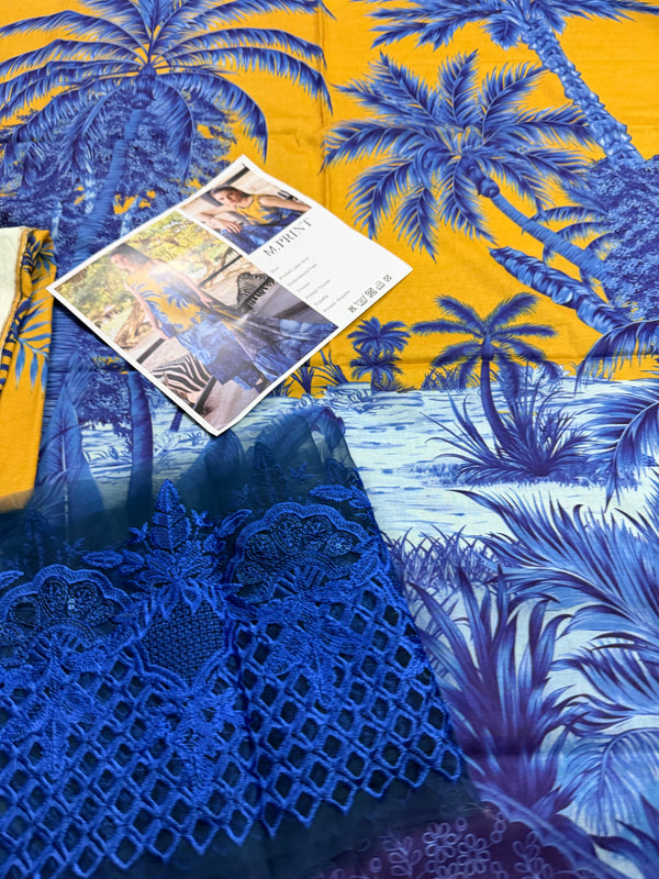 Maria B mprint yellow blue lawn 2026