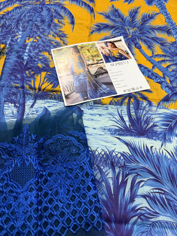 Maria B mprint yellow blue lawn 2026