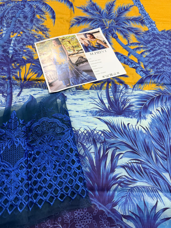 Maria B mprint yellow blue lawn 2026