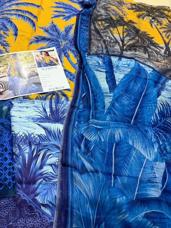 Maria B mprint yellow blue lawn 2026