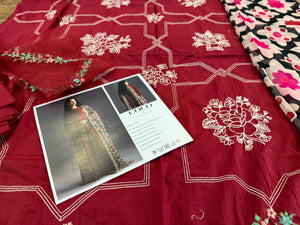 Coco by Zara Shahjahan meroon chiffon 2026
