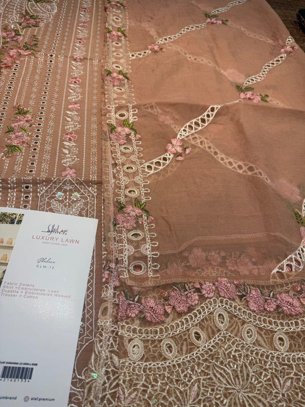 Elaf peach pink lawn 2025