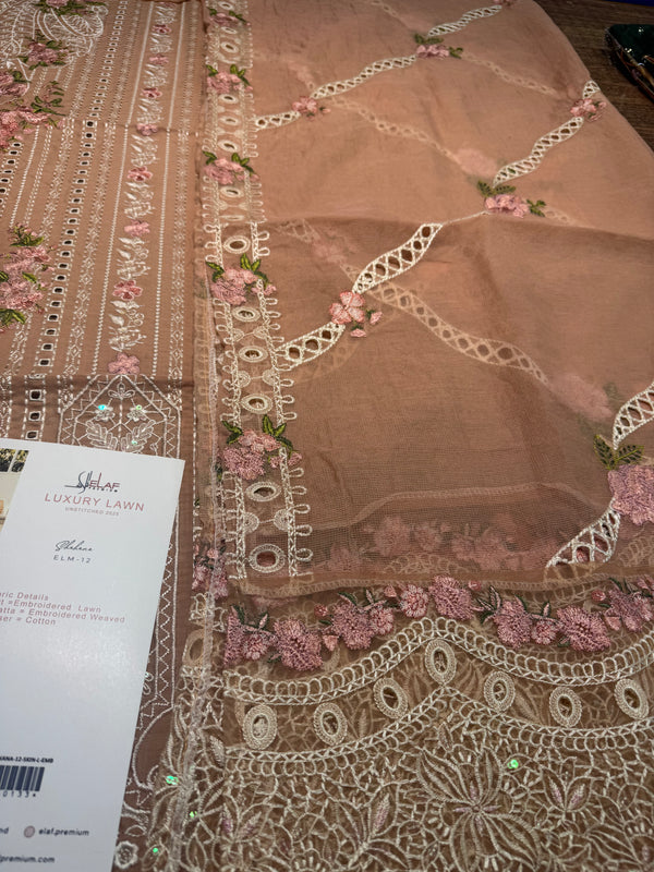 Elaf peach pink lawn 2025