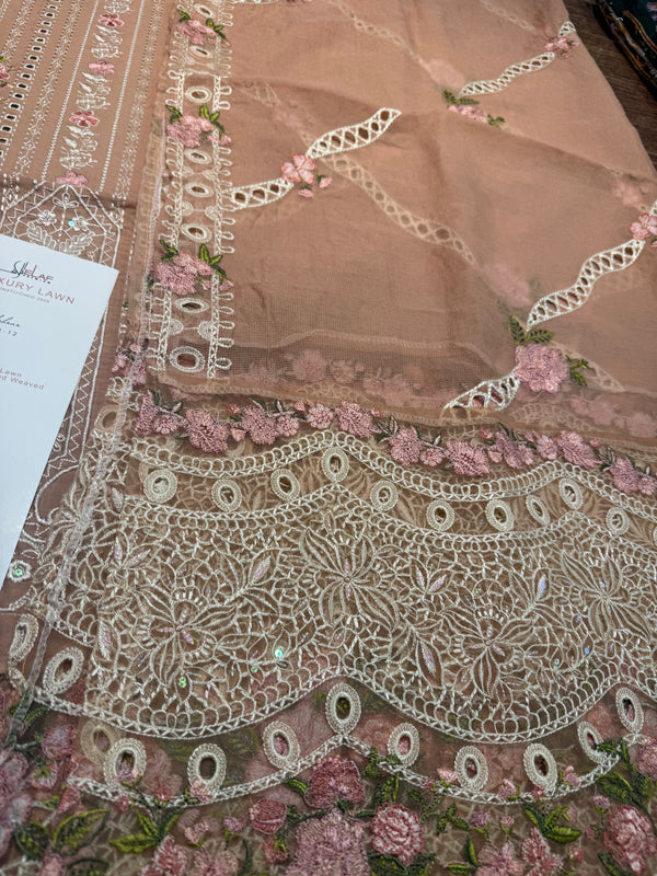 Elaf peach pink lawn 2025