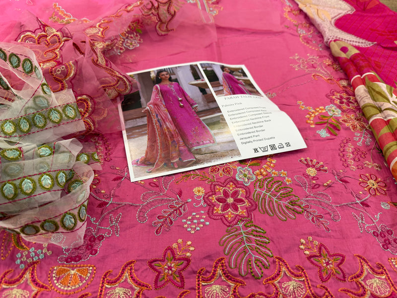 Farah talib aziz pink lawn 2026