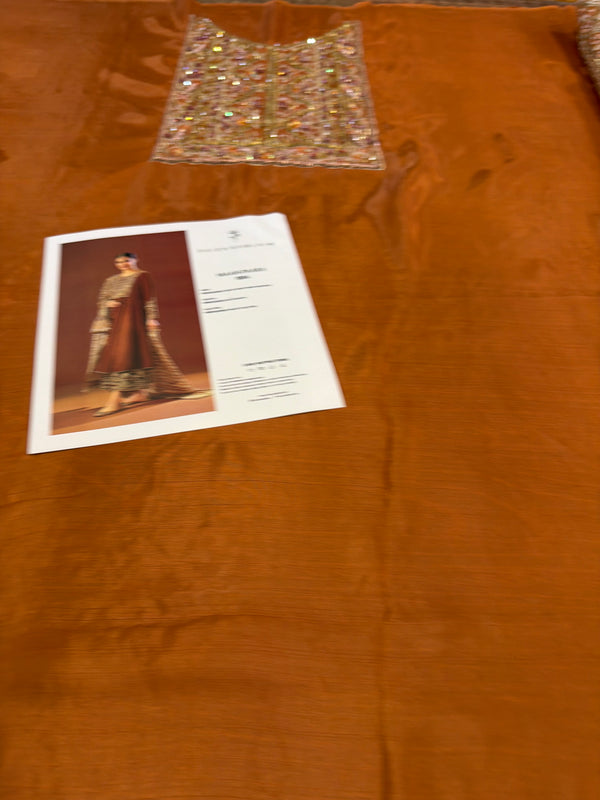 Faiza Saqlain copper chiffon wedding edition