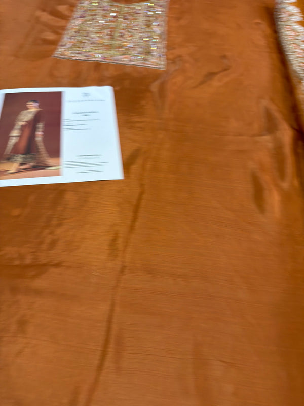 Faiza Saqlain copper chiffon wedding edition
