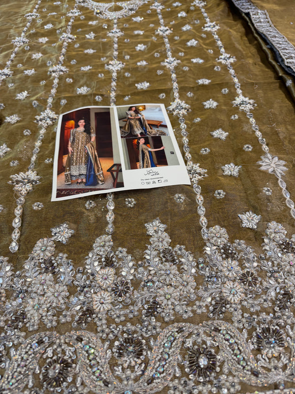 Haris shakeel olive bridal edition chiffon