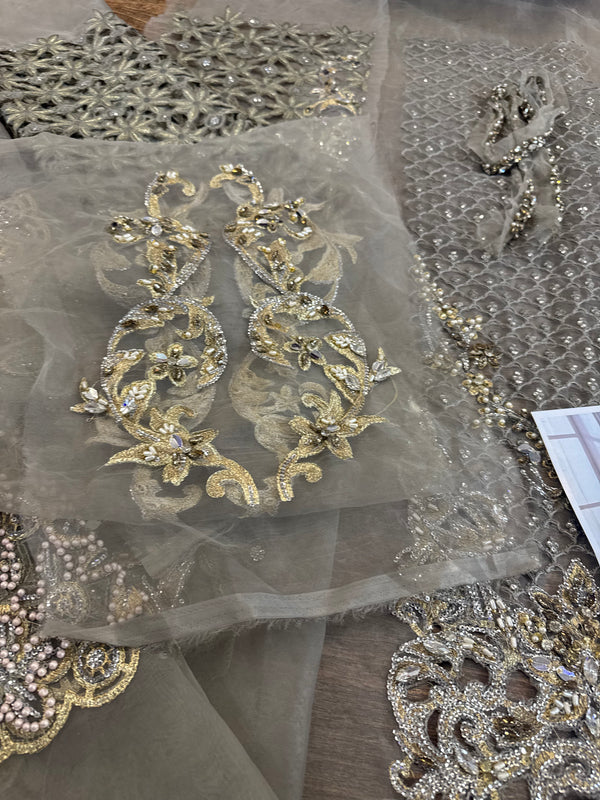 Maria b grey Mbroided  collection 2025