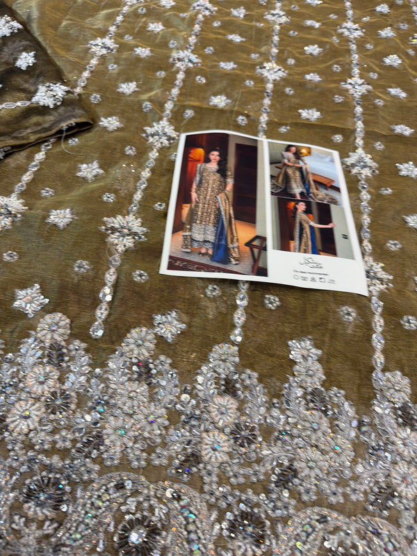 Haris shakeel olive bridal edition chiffon