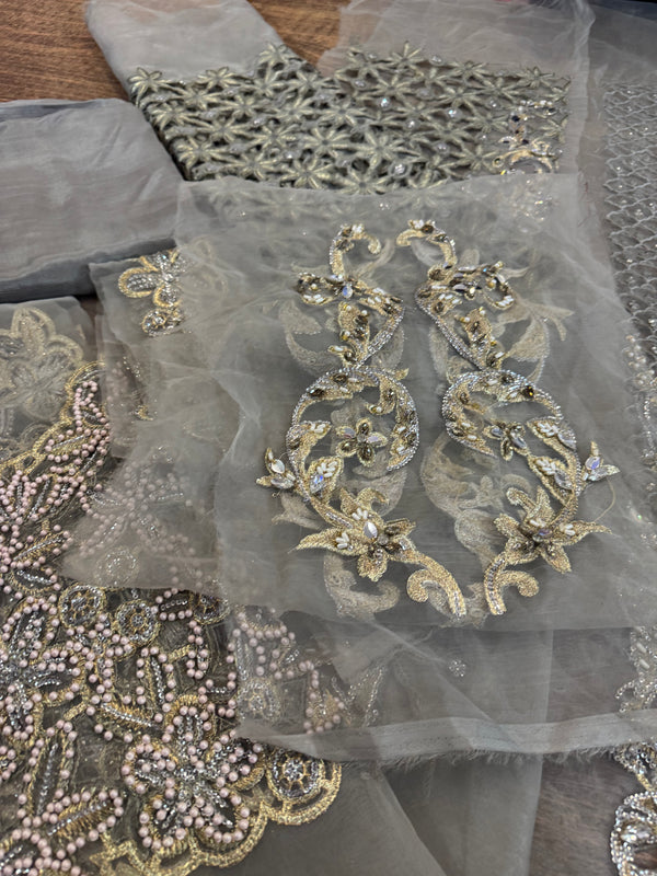 Maria b grey Mbroided  collection 2025