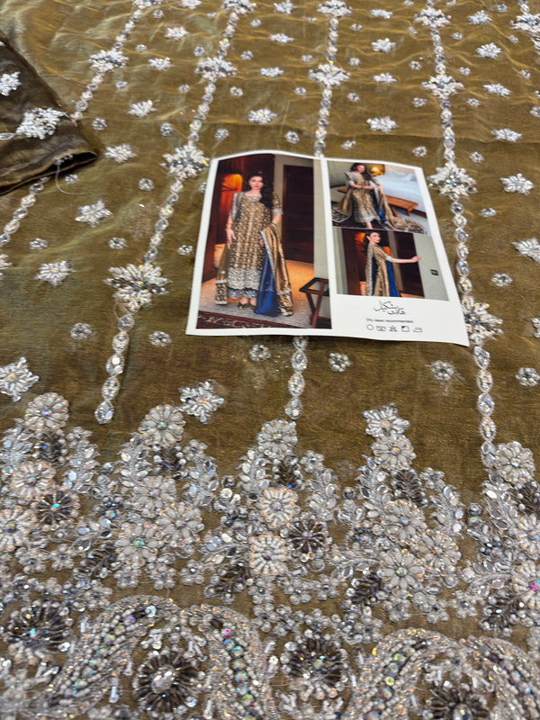 Haris shakeel olive bridal edition chiffon