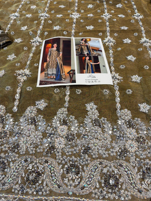 Haris shakeel olive bridal edition chiffon