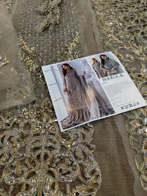 Maria b grey Mbroided  collection 2025