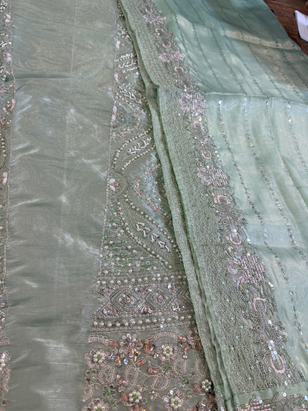 Elaf mint chiffon wedding edition