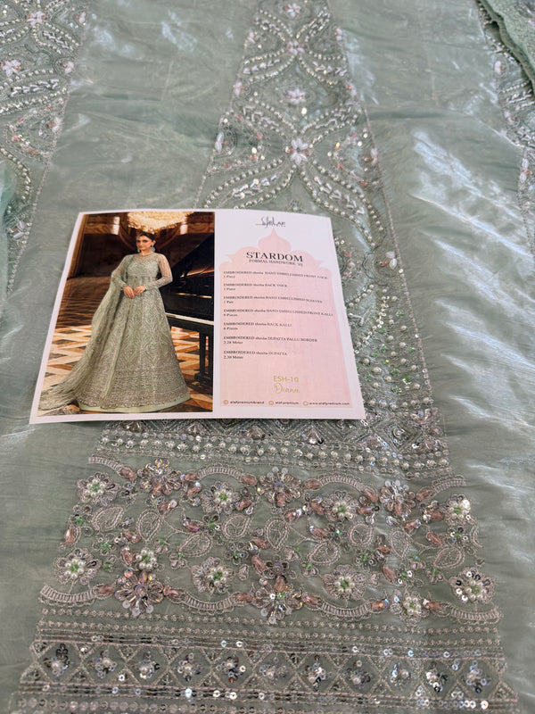 Elaf mint chiffon wedding edition