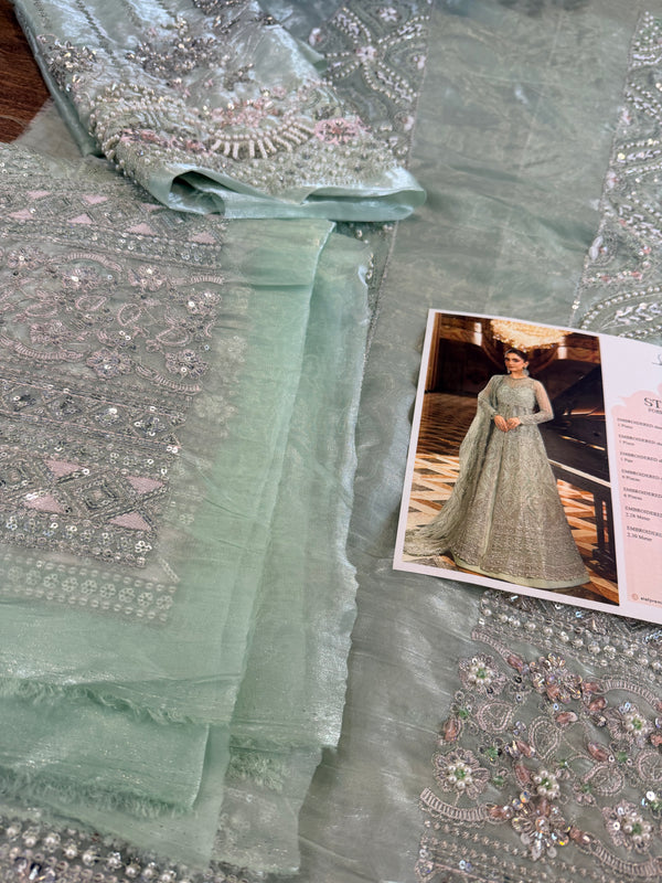 Elaf mint chiffon wedding edition