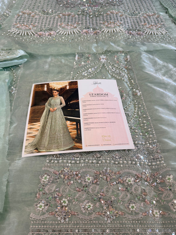 Elaf mint chiffon wedding edition