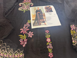 Maria B black chiffon wedding edition